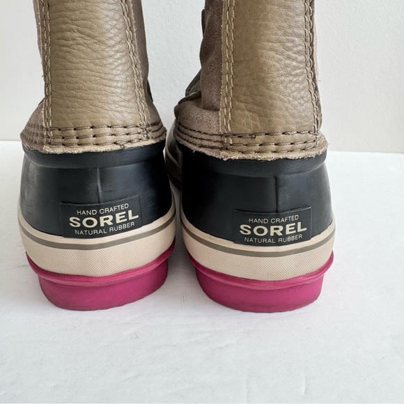 SOREL Joan Of Arctic Faux Fur Lined Suede Pebble Deep Blush Boots Wool Liner 12 - Picture 12 of 14